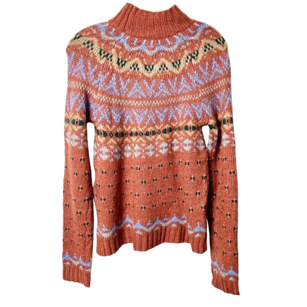 AMERICAN EAGLE OUTFITTERS PRINT LONG SLEEVE WOMEN ACRYLIC WOOL SWEATER XS NEW